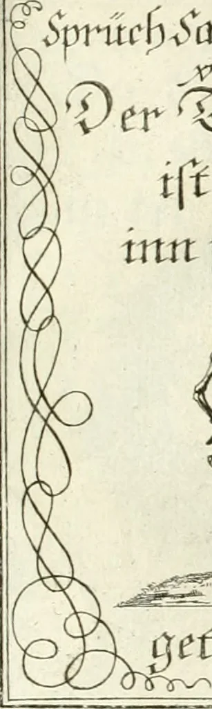 An illustration from Geistliche Herzens-Einbildungen inn zweihundert und fünfzig biblischen Figur-Sprüchen angedeutet : allen andächtige[n] Herze[n], u. der Tugent-Liebenden Jugent, zu einer Gottseligen Belustigung, auch denen Einfältigen, zu einer anmuthigen Vorstellung, unschweren Ergreiffung, und nuzlichen Fassung, auss allen canonischen Büchern der H. Schrifft ..., 1688, leaf 90