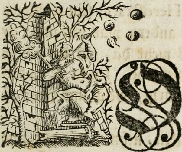 An illustration from Geistliche Todts-Gedancken : bey allerhand Gemählden und Schildereyen in Vorbildung unterschiedlichen Geschlechts, Alters, Standes, und Würdens-Persohnen sich des Todes zu erinneren, aus dessen Lehr die Tugend zu üben, und die Sünd zu meyden : erstlich in Kupfer entworffen, nachmahlen durch sittliche Erörtherung und Uberlegung unter Todten-Farben in Vorschein gebracht, dardurch zum Heyl der Seelen im Gemüth des geneigten Lesers ein lebendige Forcht und embsige Vorsorg des Todes zu erwecken, 1753, leaf 14