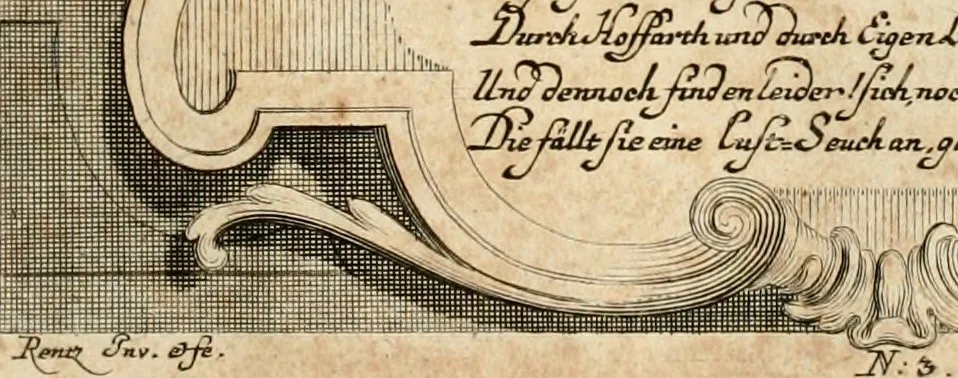 An illustration from Geistliche Todts-Gedancken : bey allerhand Gemählden und Schildereyen in Vorbildung unterschiedlichen Geschlechts, Alters, Standes, und Würdens-Persohnen sich des Todes zu erinnern, aus dessen Lehr die Tugend zu üben, und die Sünd zu meyden : erstlich in Kupfer entworffen, nachmahlen durch sittliche Erörtherung und Uberlegung unter Todten-Farben in Vorschein gebracht, dardurch zum Heyl der Seelen im Gemüth des geneigten Lesers ein lebendige Forcht und embsige Vorsorg des Todes zu erwecken, 1753, leaf 22