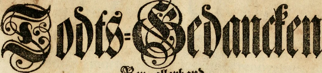 An illustration from Geistliche Todts-Gedancken : bey allerhand Gemählden und Schildereyen in Vorbildung unterschiedlichen Geschlechts, Alters, Standes, und Würdens-Persohnen sich des Todes zu erinnern, aus dessen Lehr die Tugend zu üben, und die Sünd zu meyden : erstlich in Kupfer entworffen, nachmahlen durch sittliche Erörtherung und Uberlegung unter Todten-Farben in Vorschein gebracht, dardurch zum Heyl der Seelen im Gemüth des geneigten Lesers ein lebendige Forcht und embsige Vorsorg des Todes zu erwecken, 1753, leaf 4