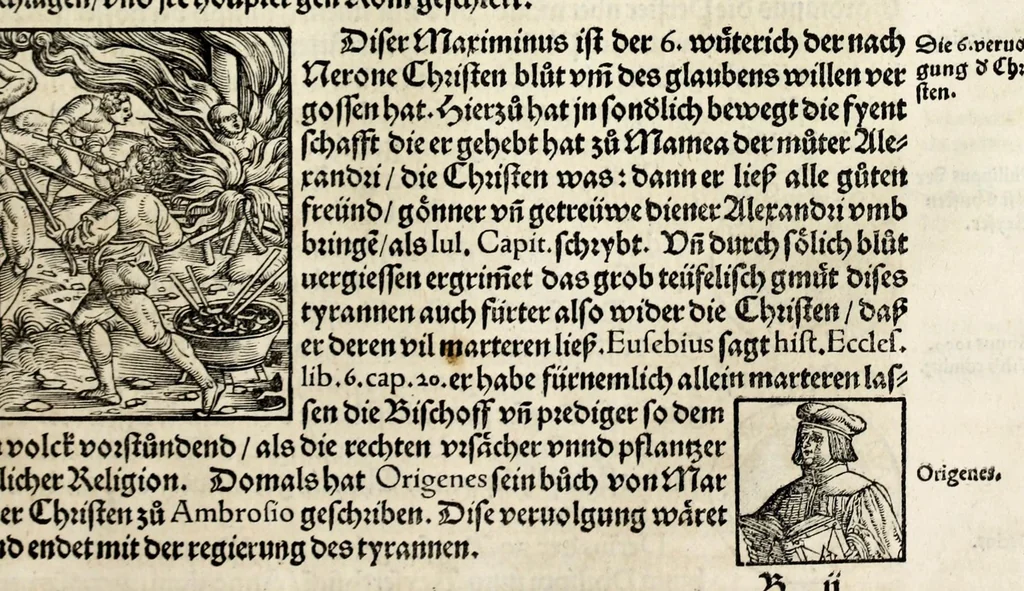 An illustration from Gemeiner loblicher Eydgnoschafft Stetten, Landen vnd Völckeren Chronick wirdiger Thaaten Beschreybung : hieriñ wirt auch die Gelegenheit der gantzen Europe : item ein kurtzuer griffne Chronica Germanie oder Teütschlands : in sonders aber ein fleyssige histori vnd ordenliche Beschreybung Gallie oder Franckrychs fürgestellt : darauff deñ obgedachte der Eydgnoschafft Beschreybung volget ..., 1548, leaf 319