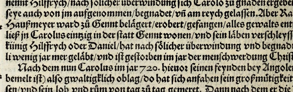 An illustration from Gemeiner loblicher Eydgnoschafft Stetten, Landen vnd Völckeren Chronick wirdiger Thaaten Beschreybung : hieriñ wirt auch die Gelegenheit der gantzen Europe : item ein kurtzuer griffne Chronica Germanie oder Teütschlands : in sonders aber ein fleyssige histori vnd ordenliche Beschreybung Gallie oder Franckrychs fürgestellt : darauff deñ obgedachte der Eydgnoschafft Beschreybung volget ..., 1548, leaf 434