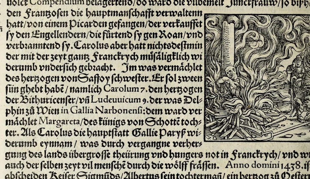 An illustration from Gemeiner loblicher Eydgnoschafft Stetten, Landen vnd Völckeren Chronick wirdiger Thaaten Beschreybung : hieriñ wirt auch die Gelegenheit der gantzen Europe : item ein kurtzuer griffne Chronica Germanie oder Teütschlands : in sonders aber ein fleyssige histori vnd ordenliche Beschreybung Gallie oder Franckrychs fürgestellt : darauff deñ obgedachte der Eydgnoschafft Beschreybung volget ..., 1548, leaf 530