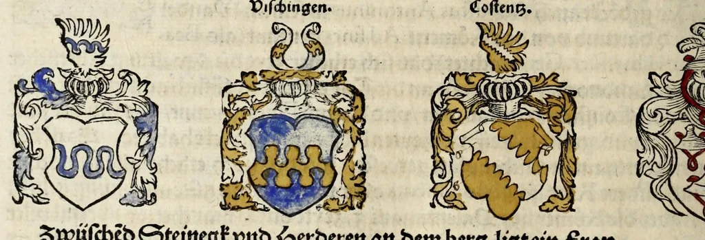 An illustration from Gemeiner loblicher Eydgnoschafft Stetten, Landen vnd Völckeren Chronick wirdiger Thaaten Beschreybung : hieriñ wirt auch die Gelegenheit der gantzen Europe : item ein kurtzuer griffne Chronica Germanie oder Teütschlands : in sonders aber ein fleyssige histori vnd ordenliche Beschreybung Gallie oder Franckrychs fürgestellt : darauff deñ obgedachte der Eydgnoschafft Beschreybung volget ..., 1548, leaf 368