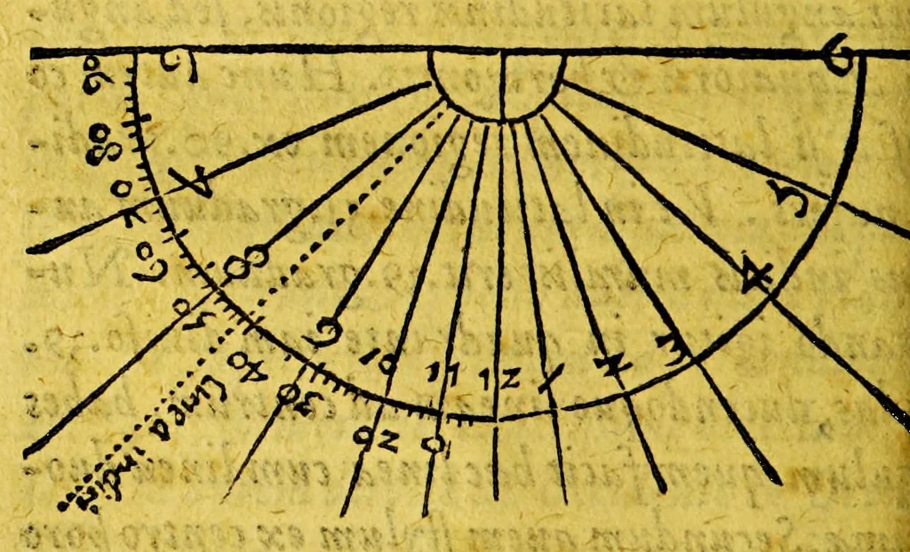An illustration from Gemmae Phrysii medici ac mathematici, de principiis astronomiae [&] cosmographiae, dʹeq[ue] vsu globi ab eodem editi. Item de orbis diuisione, [&] insulis, rebʹusq[ue] nuper inuentis. : Opus nunc demum ab ipso auctore multis in locis auctum, ac sublatis omnibus erratis integritati restitutum, 1553, leaf 98