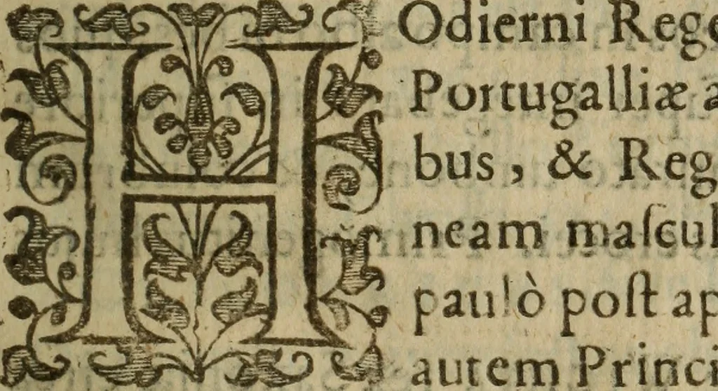 An illustration from Genealogia regum Lusitaniae, 1643, leaf 10