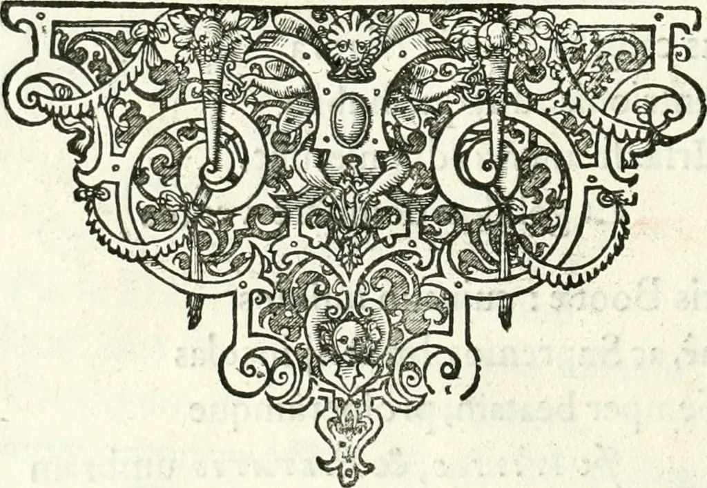 An illustration from Genealogia serenissimae domus Austriacae : a Philippo Primo, Rege Hispaniarum, altero Austriacae magnitudinis fundatore, ad Augustissimos Caesares Leopoldum et Margaretham deducta : et eisdem Augustissimis, dum felici et toto orbe desiderato hymenaeo jungerentur, submississime dedicata ab Archiducali Collegio Graecensi Societatis Jesu, 1666, leaf 61