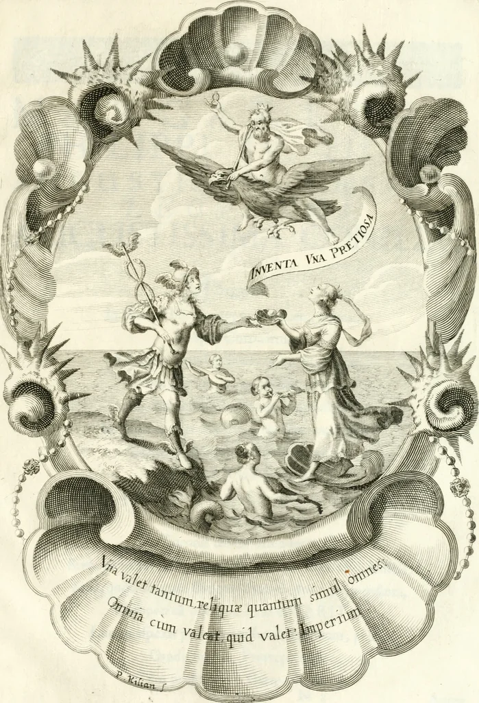 An illustration from Genealogia serenissimae domus Austriacae : a Philippo Primo, Rege Hispaniarum, altero Austriacae magnitudinis fundatore, ad Augustissimos Caesares Leopoldum et Margaretham deducta : et eisdem Augustissimis, dum felici et toto orbe desiderato hymenaeo jungerentur, submississime dedicata ab Archiducali Collegio Graecensi Societatis Jesu, 1666, leaf 76