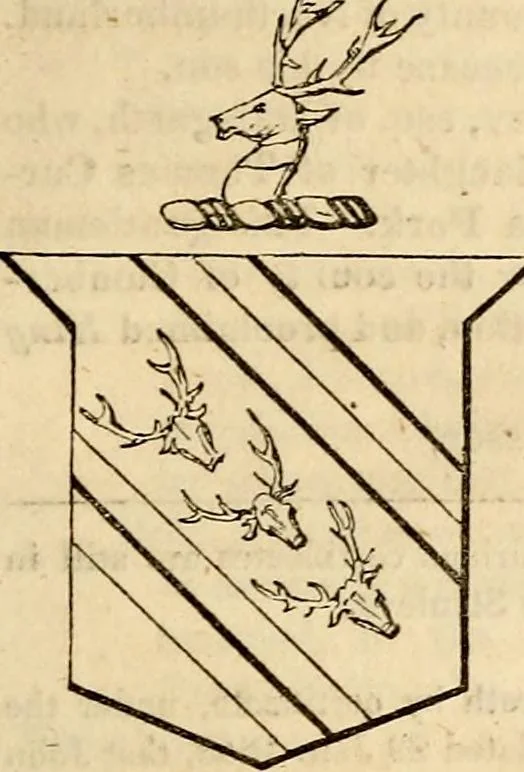 An illustration from A genealogical and heraldic history of the landed gentry ; or, Commoners of Great Britain and Ireland enjoying territorial possessions or high official rank : but uninvested with heritable honours, 1837, leaf 121