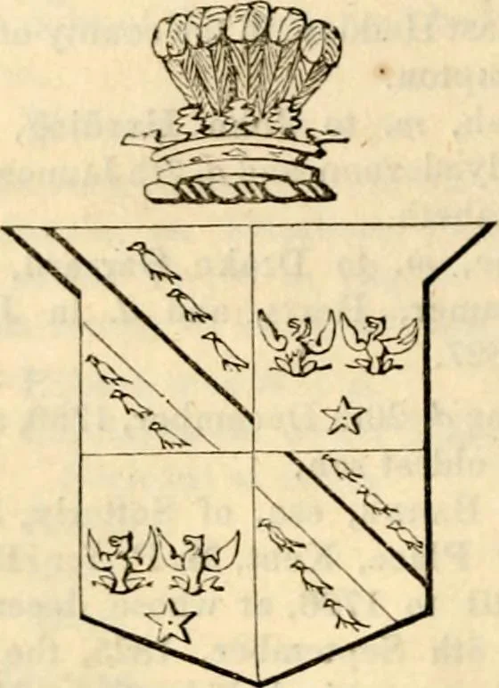An illustration from A genealogical and heraldic history of the landed gentry ; or, Commoners of Great Britain and Ireland enjoying territorial possessions or high official rank : but uninvested with heritable honours, 1837, leaf 168