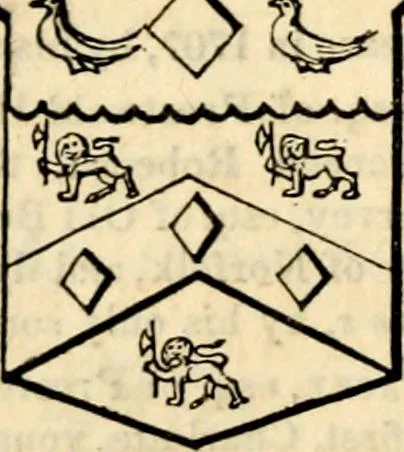 An illustration from A genealogical and heraldic history of the landed gentry ; or, Commoners of Great Britain and Ireland enjoying territorial possessions or high official rank : but uninvested with heritable honours, 1837, leaf 184