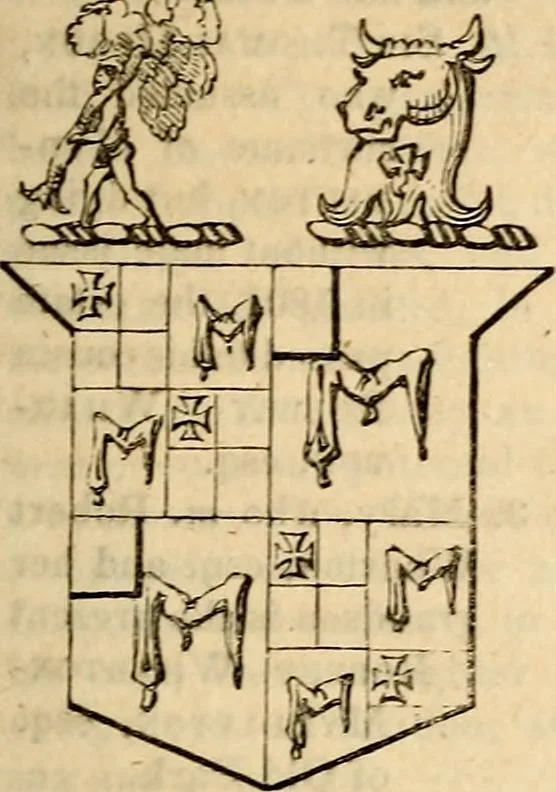 An illustration from A genealogical and heraldic history of the landed gentry ; or, Commoners of Great Britain and Ireland enjoying territorial possessions or high official rank : but uninvested with heritable honours, 1837, leaf 197