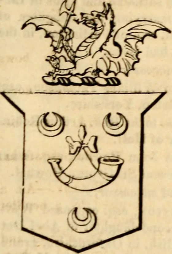 An illustration from A genealogical and heraldic history of the landed gentry ; or, Commoners of Great Britain and Ireland enjoying territorial possessions or high official rank : but uninvested with heritable honours, 1837, leaf 211