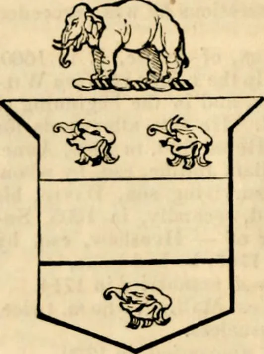 An illustration from A genealogical and heraldic history of the landed gentry ; or, Commoners of Great Britain and Ireland enjoying territorial possessions or high official rank : but uninvested with heritable honours, 1837, leaf 250