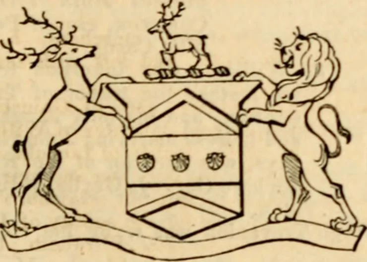 An illustration from A genealogical and heraldic history of the landed gentry ; or, Commoners of Great Britain and Ireland enjoying territorial possessions or high official rank : but uninvested with heritable honours, 1837, leaf 279