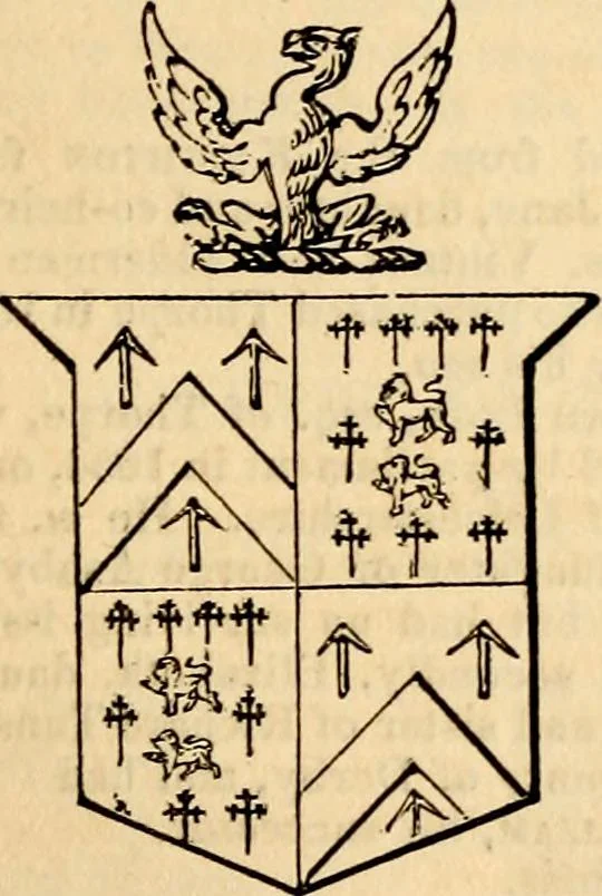 An illustration from A genealogical and heraldic history of the landed gentry ; or, Commoners of Great Britain and Ireland enjoying territorial possessions or high official rank : but uninvested with heritable honours, 1837, leaf 345