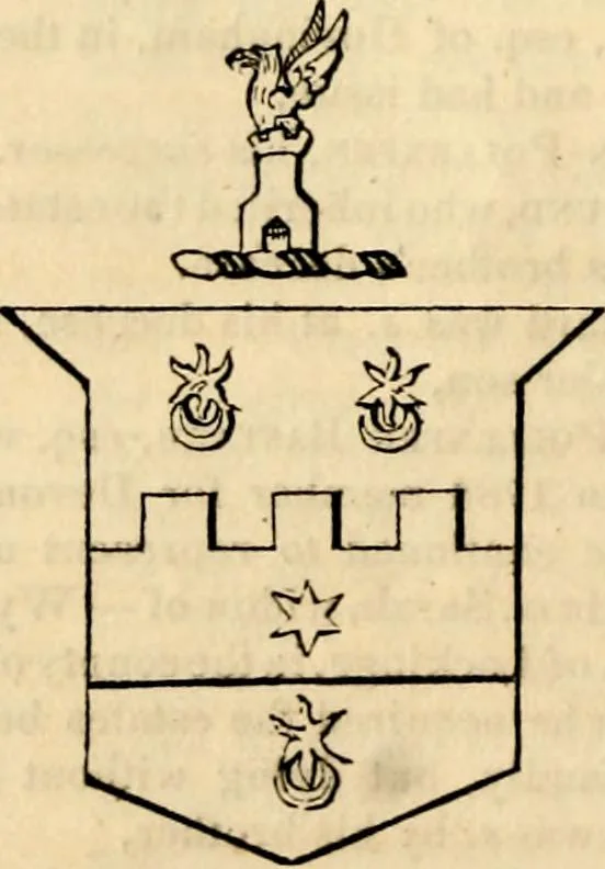 An illustration from A genealogical and heraldic history of the landed gentry ; or, Commoners of Great Britain and Ireland enjoying territorial possessions or high official rank : but uninvested with heritable honours, 1837, leaf 44