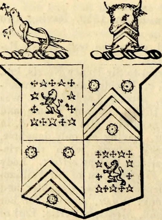 An illustration from A genealogical and heraldic history of the landed gentry ; or, Commoners of Great Britain and Ireland enjoying territorial possessions or high official rank : but uninvested with heritable honours, 1837, leaf 446