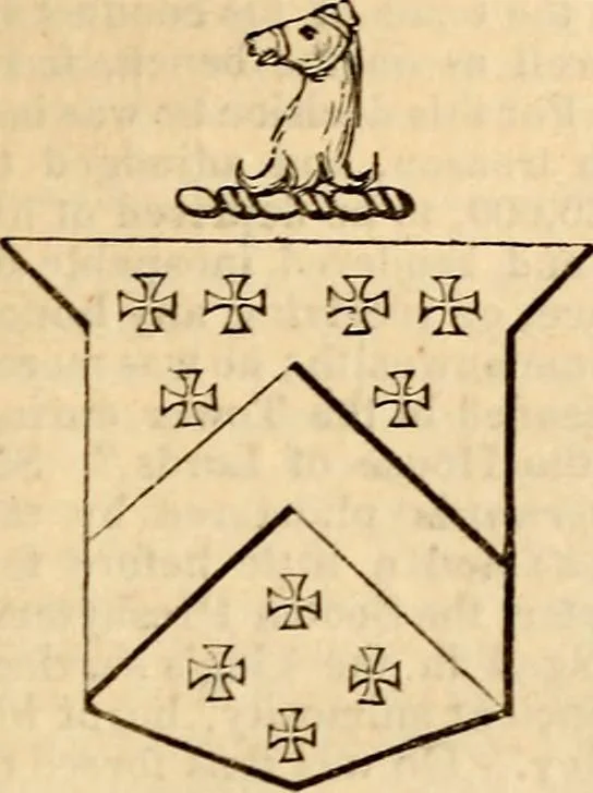 An illustration from A genealogical and heraldic history of the landed gentry ; or, Commoners of Great Britain and Ireland enjoying territorial possessions or high official rank : but uninvested with heritable honours, 1837, leaf 493