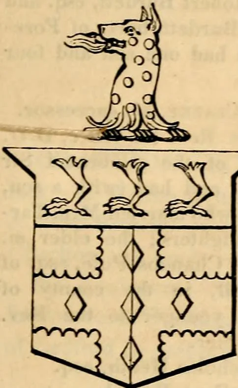 An illustration from A genealogical and heraldic history of the landed gentry ; or, Commoners of Great Britain and Ireland enjoying territorial possessions or high official rank : but uninvested with heritable honours, 1837, leaf 51
