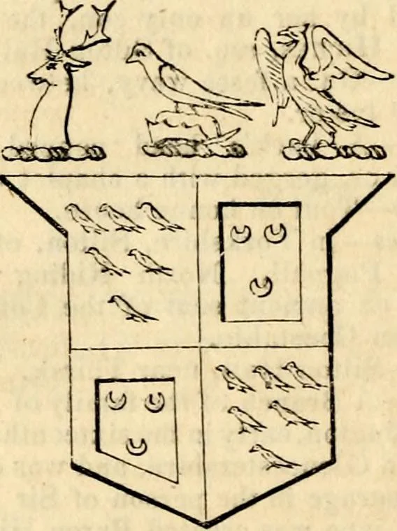 An illustration from A genealogical and heraldic history of the landed gentry ; or, Commoners of Great Britain and Ireland enjoying territorial possessions or high official rank : but uninvested with heritable honours, 1837, leaf 536