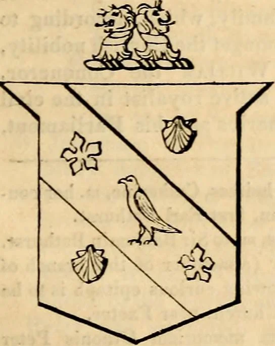 An illustration from A genealogical and heraldic history of the landed gentry ; or, Commoners of Great Britain and Ireland enjoying territorial possessions or high official rank : but uninvested with heritable honours, 1837, leaf 55