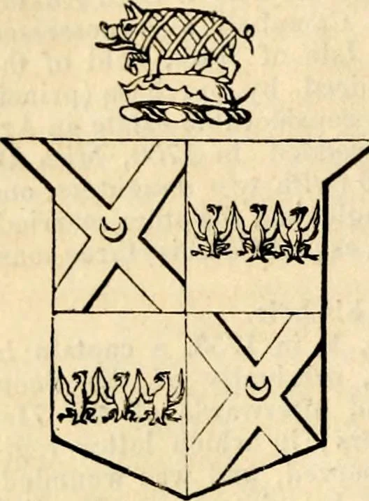 An illustration from A genealogical and heraldic history of the landed gentry ; or, Commoners of Great Britain and Ireland enjoying territorial possessions or high official rank : but uninvested with heritable honours, 1837, leaf 590
