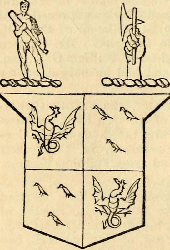 An illustration from A genealogical and heraldic history of the landed gentry ; or, Commoners of Great Britain and Ireland enjoying territorial possessions or high official rank : but uninvested with heritable honours, 1837, leaf 604