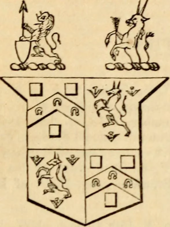 An illustration from A genealogical and heraldic history of the landed gentry ; or, Commoners of Great Britain and Ireland enjoying territorial possessions or high official rank : but uninvested with heritable honours, 1837, leaf 671