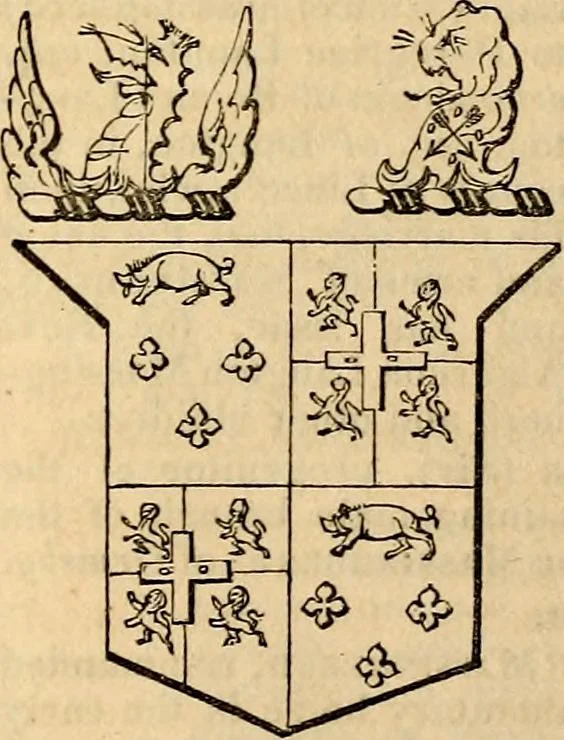 An illustration from A genealogical and heraldic history of the landed gentry ; or, Commoners of Great Britain and Ireland enjoying territorial possessions or high official rank : but uninvested with heritable honours, 1837, leaf 685