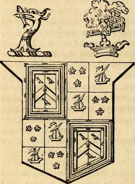 An illustration from A genealogical and heraldic history of the landed gentry ; or, Commoners of Great Britain and Ireland enjoying territorial possessions or high official rank : but uninvested with heritable honours, 1837, leaf 702