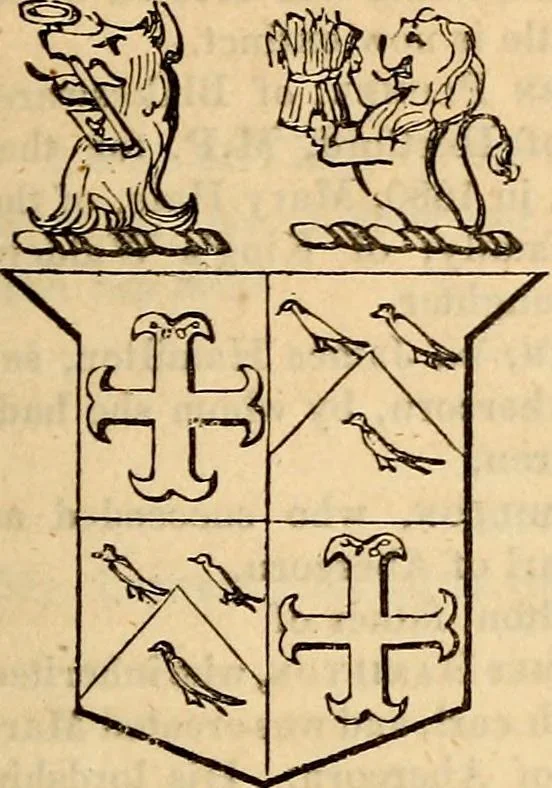 An illustration from A genealogical and heraldic history of the landed gentry ; or, Commoners of Great Britain and Ireland enjoying territorial possessions or high official rank : but uninvested with heritable honours, 1837, leaf 97