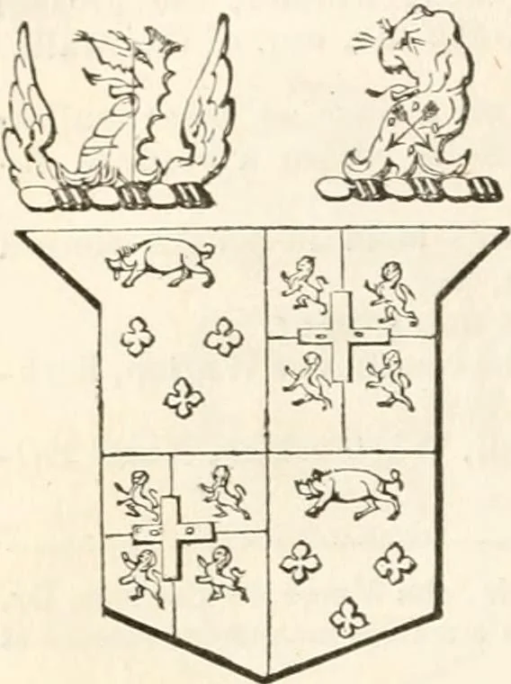 An illustration from A genealogical and heraldic history of the commoners of Great Britain and Ireland, enjoying territorial possessions or high official rank; but univested with heritable honours, 1838, leaf 127