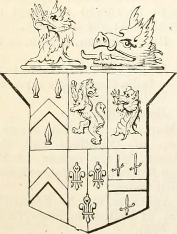 An illustration from A genealogical and heraldic history of the commoners of Great Britain and Ireland, enjoying territorial possessions or high official rank; but univested with heritable honours, 1838, leaf 199