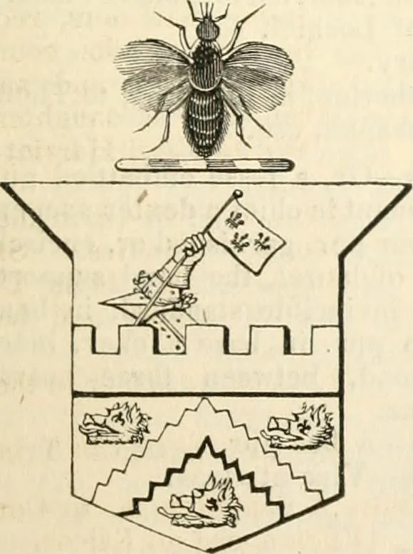 An illustration from A genealogical and heraldic history of the commoners of Great Britain and Ireland, enjoying territorial possessions or high official rank; but univested with heritable honours, 1838, leaf 24