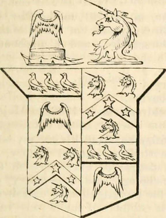 An illustration from A genealogical and heraldic history of the commoners of Great Britain and Ireland, enjoying territorial possessions or high official rank; but univested with heritable honours, 1838, leaf 518