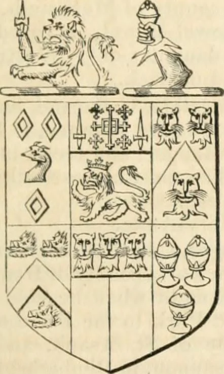 An illustration from A genealogical and heraldic history of the commoners of Great Britain and Ireland, enjoying territorial possessions or high official rank; but univested with heritable honours, 1838, leaf 538