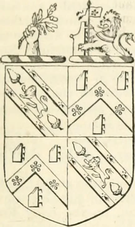 An illustration from A genealogical and heraldic history of the commoners of Great Britain and Ireland, enjoying territorial possessions or high official rank; but univested with heritable honours, 1838, leaf 586