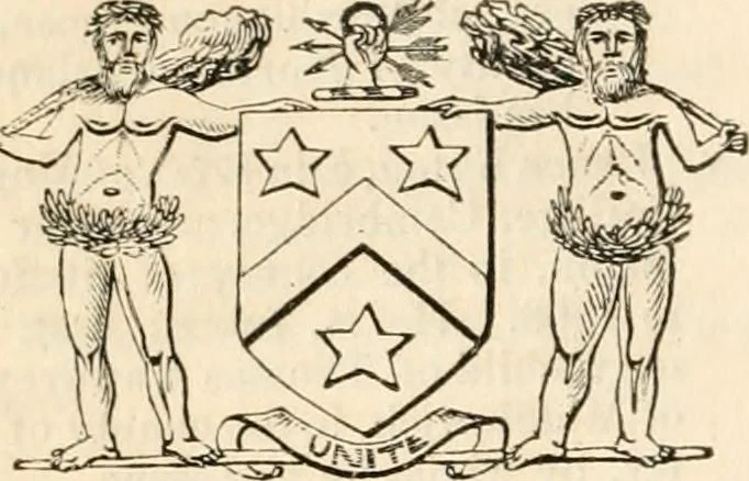 An illustration from A genealogical and heraldic history of the commoners of Great Britain and Ireland, enjoying territorial possessions or high official rank; but univested with heritable honours, 1838, leaf 617
