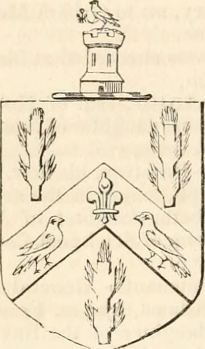 An illustration from A genealogical and heraldic history of the commoners of Great Britain and Ireland, enjoying territorial possessions or high official rank; but univested with heritable honours, 1838, leaf 655