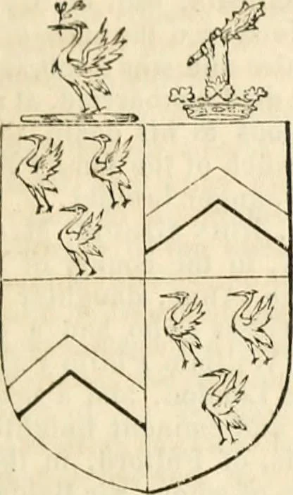 An illustration from A genealogical and heraldic history of the commoners of Great Britain and Ireland, enjoying territorial possessions or high official rank; but univested with heritable honours, 1838, leaf 680