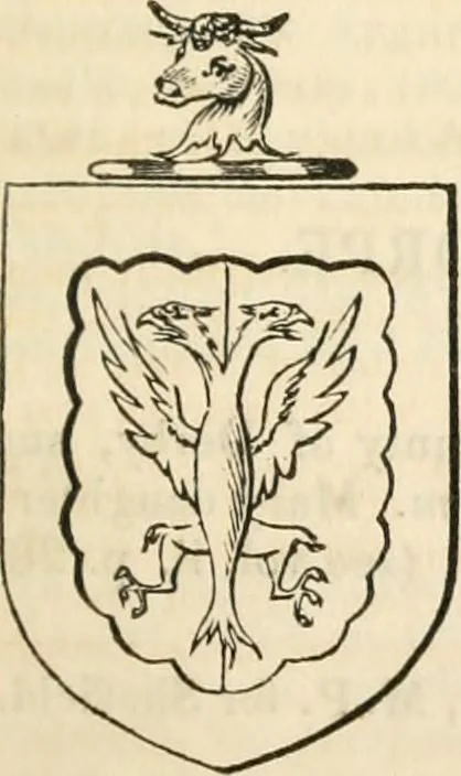 An illustration from A genealogical and heraldic history of the commoners of Great Britain and Ireland, enjoying territorial possessions or high official rank; but univested with heritable honours, 1838, leaf 694