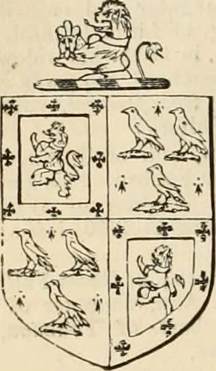 An illustration from A genealogical and heraldic history of the commoners of Great Britain and Ireland, enjoying territorial possessions or high official rank; but univested with heritable honours, 1838, leaf 187