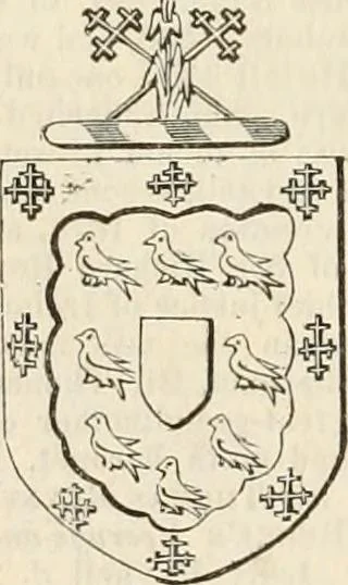 An illustration from A genealogical and heraldic history of the commoners of Great Britain and Ireland, enjoying territorial possessions or high official rank; but univested with heritable honours, 1838, leaf 483