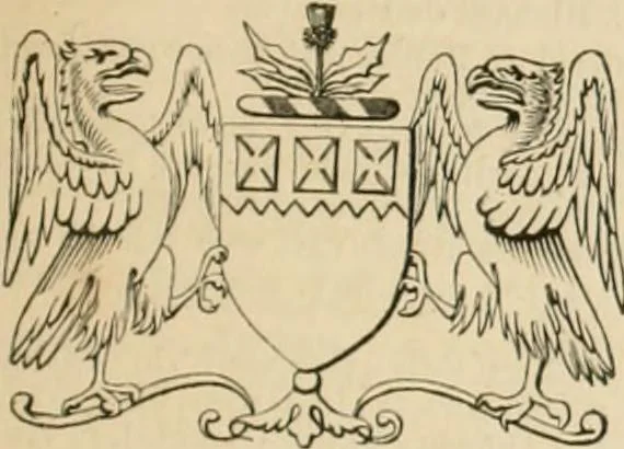 An illustration from A genealogical and heraldic history of the commoners of Great Britain and Ireland, enjoying territorial possessions or high official rank; but univested with heritable honours, 1838, leaf 636