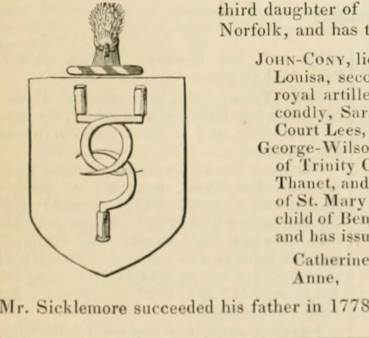 An illustration from A genealogical and heraldic history of the commoners of Great Britain and Ireland, enjoying territorial possessions or high official rank; but univested with heritable honours, 1838, leaf 770