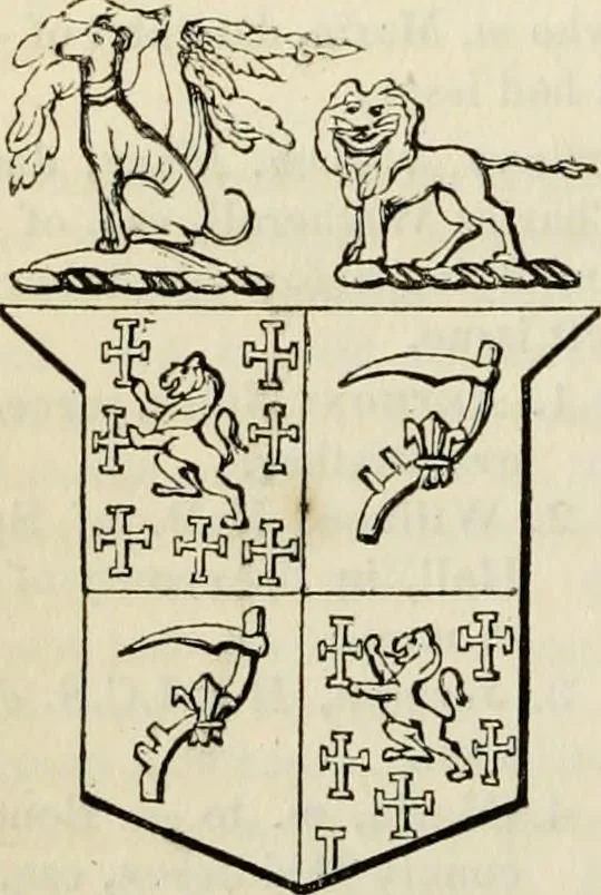 An illustration from A genealogical and heraldic history of the commoners of Great Britain and Ireland, enjoying territorial possessions or high official rank; but univested with heritable honours, 1838, leaf 208