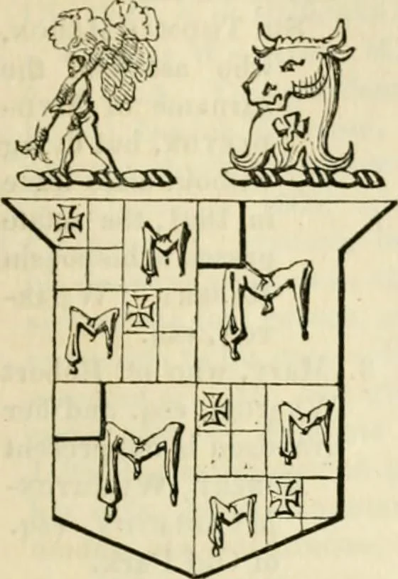 An illustration from A genealogical and heraldic history of the commoners of Great Britain and Ireland, enjoying territorial possessions or high official rank; but univested with heritable honours, 1838, leaf 213