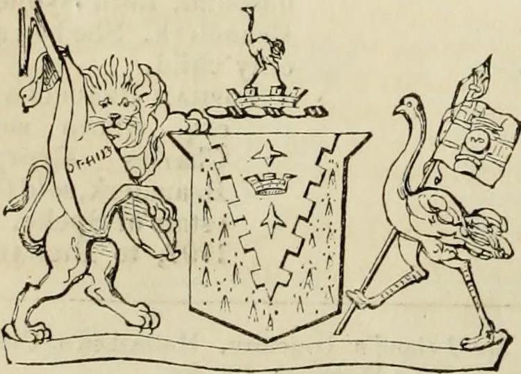 An illustration from A genealogical and heraldic history of the commoners of Great Britain and Ireland, enjoying territorial possessions or high official rank; but univested with heritable honours, 1838, leaf 352
