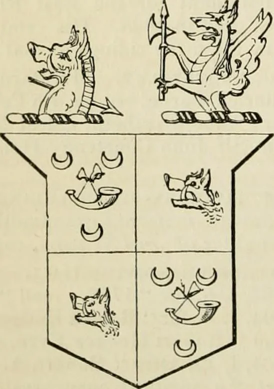 An illustration from A genealogical and heraldic history of the commoners of Great Britain and Ireland, enjoying territorial possessions or high official rank; but univested with heritable honours, 1838, leaf 38